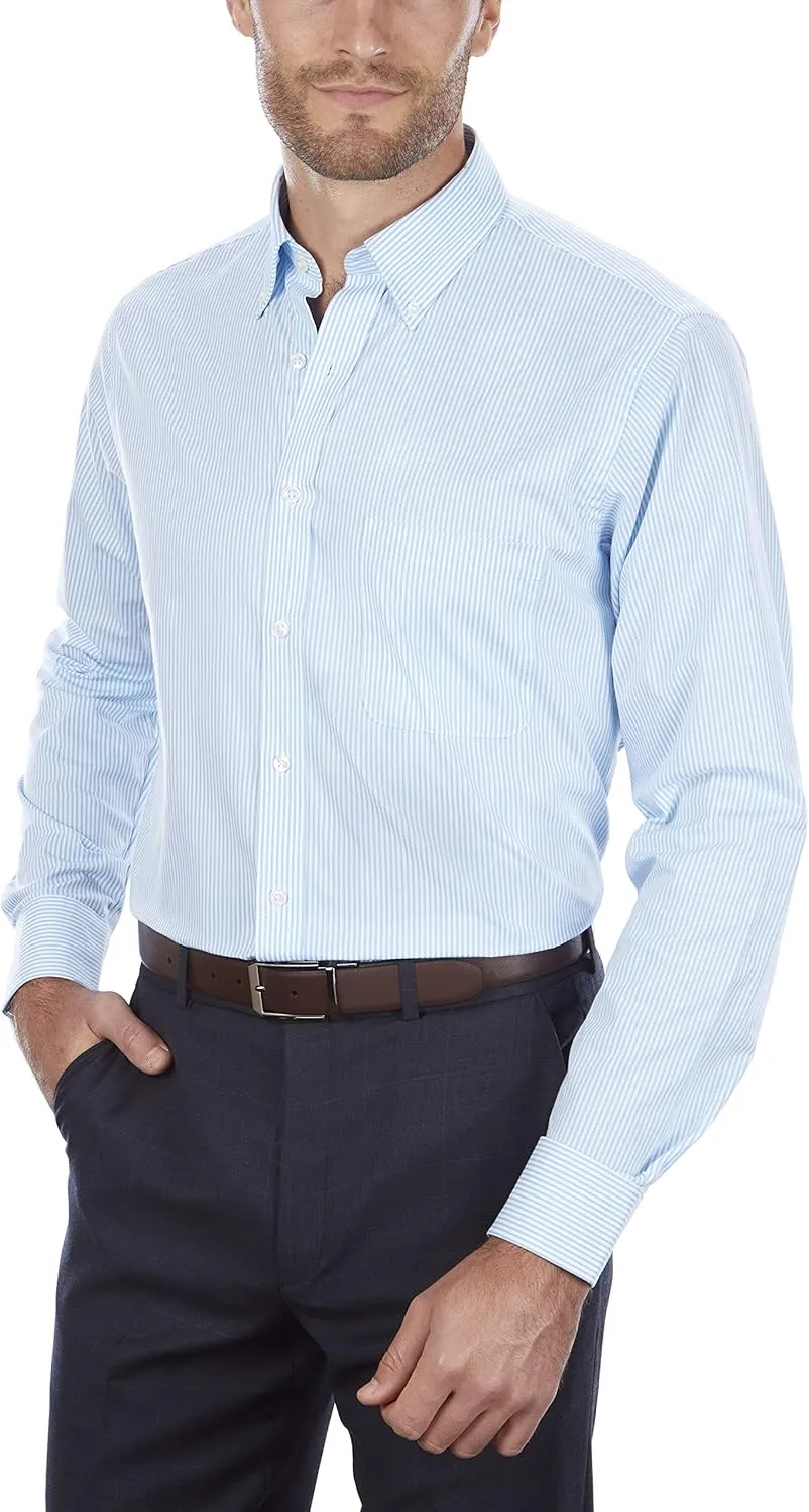 Van Heusen Men's Regular Fit Pinpoint Stripe Dress Shirt - Amazon Exclusive