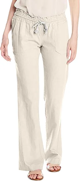 Women Linen Pants Pants Drawstring Striped with Pockets- Trousers Lounge Gauze Sweat Wide Leg for Women Trendy