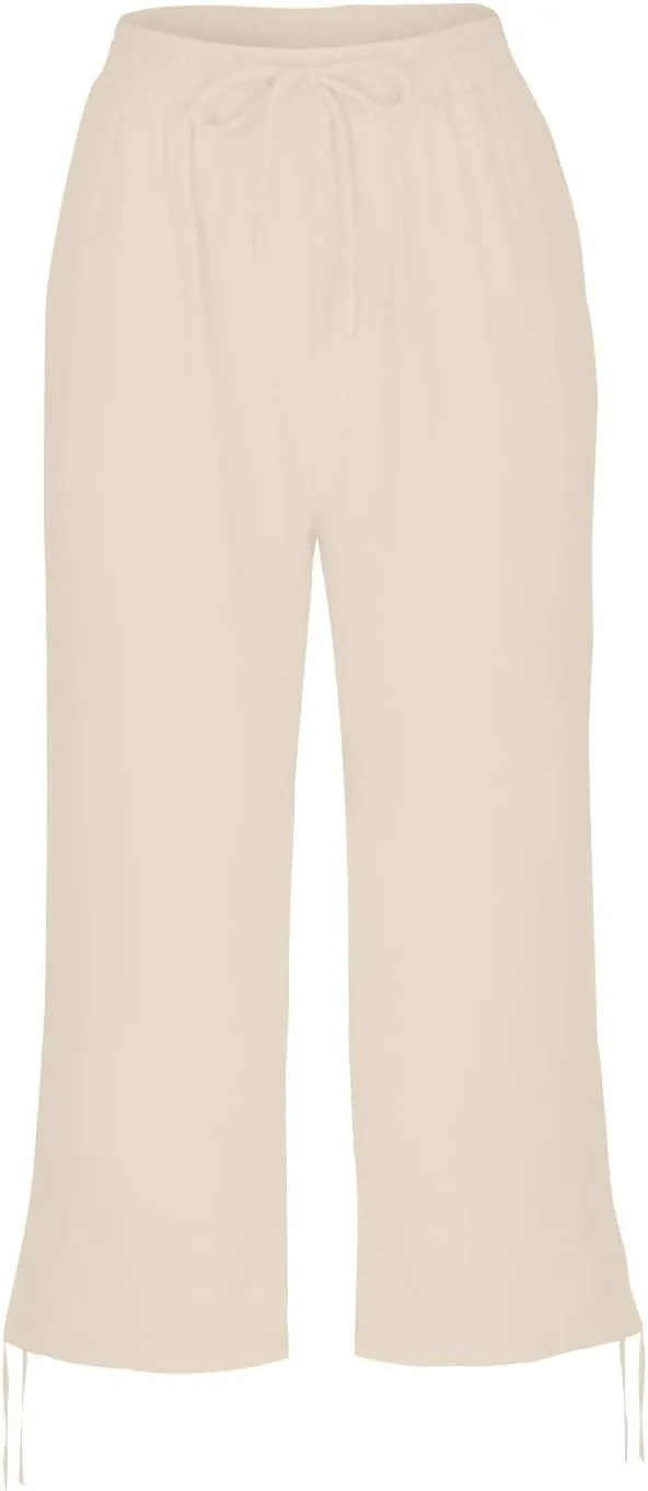 Women Linen Pants Pants Drawstring Striped with Pockets- Trousers Trendy Lounge Sweat Wide Leg Gauze for Women