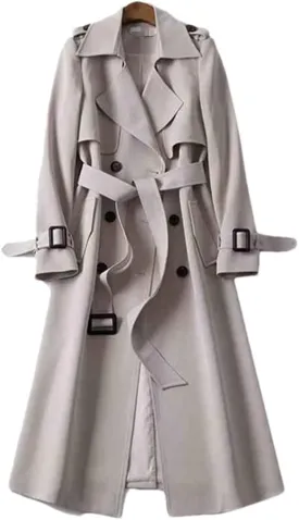 Women's Spring Autumn Trench Coat Double Breasted Mid Length Coat